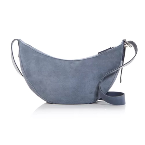Greyish Blue Suede Crossbody Bag - Picture 2 of 8